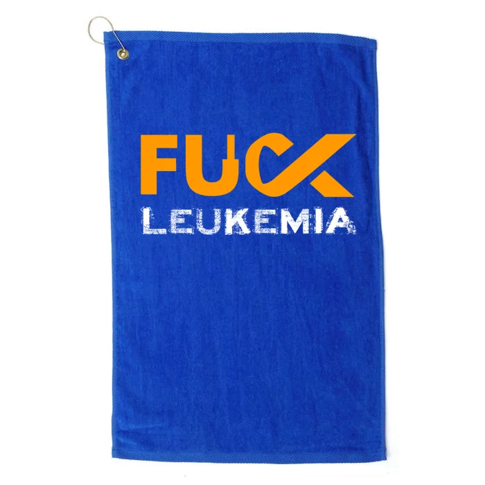 Fuck Leukemia Cancer Awareness Gift Platinum Collection Golf Towel