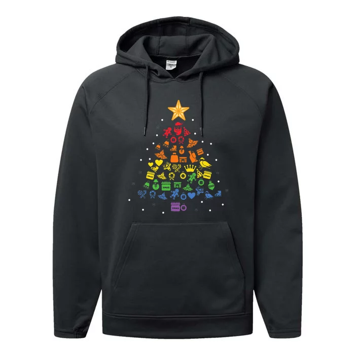 Festive LGBT Christmas Tree Costume Celebrate with Pride Performance Fleece Hoodie