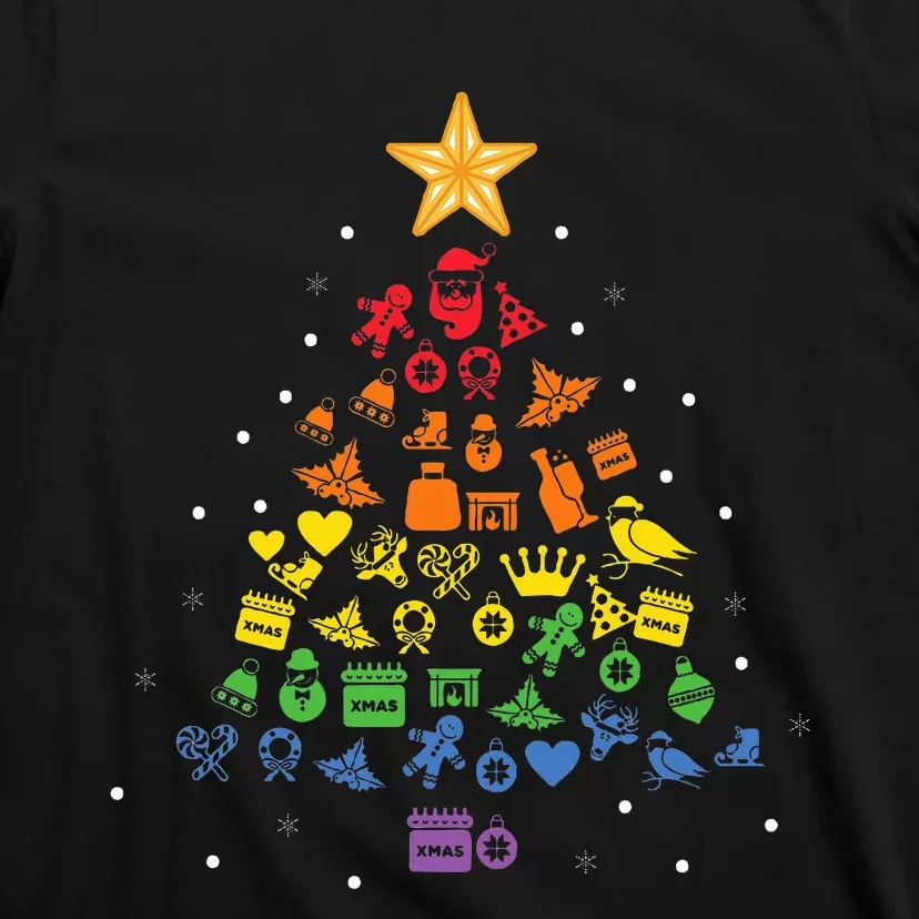 Festive LGBT Christmas Tree Costume Celebrate with Pride T-Shirt