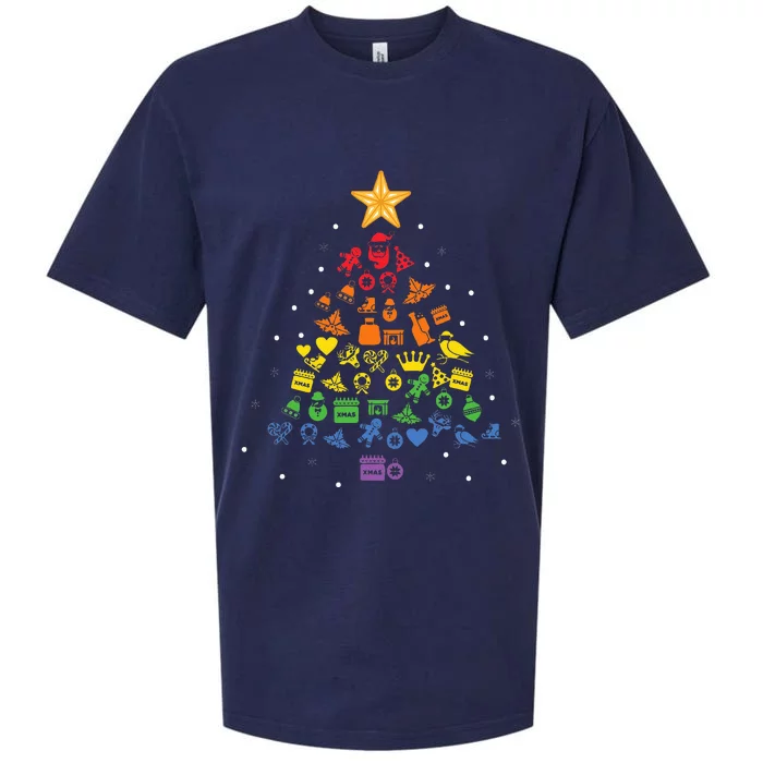 Festive LGBT Christmas Tree Costume Celebrate with Pride Sueded Cloud Jersey T-Shirt