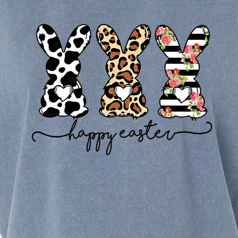 Funny Leopard Cow Print Easter Bunnies Happy Easter Day Gift Garment-Dyed Women's Muscle Tee