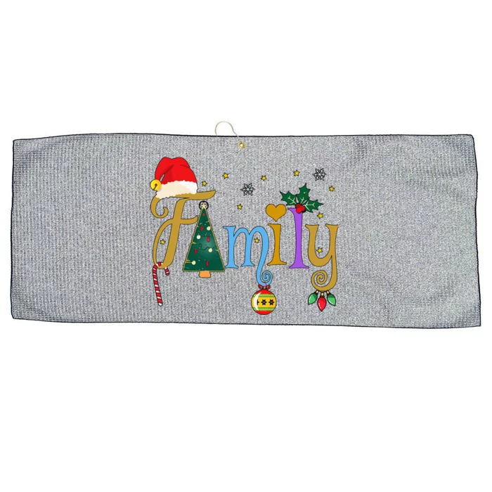 Family Letters Christmas Style Love My Family Christmas Large Microfiber Waffle Golf Towel