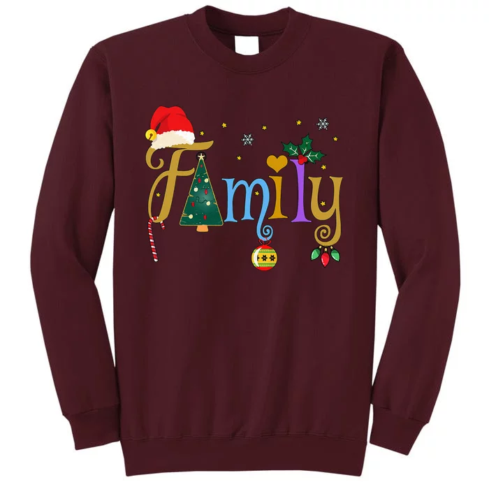 Family Letters Christmas Style Love My Family Christmas Tall Sweatshirt