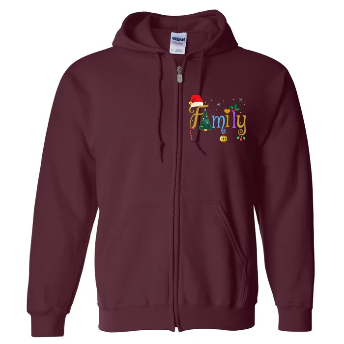 Family Letters Christmas Style Love My Family Christmas Full Zip Hoodie