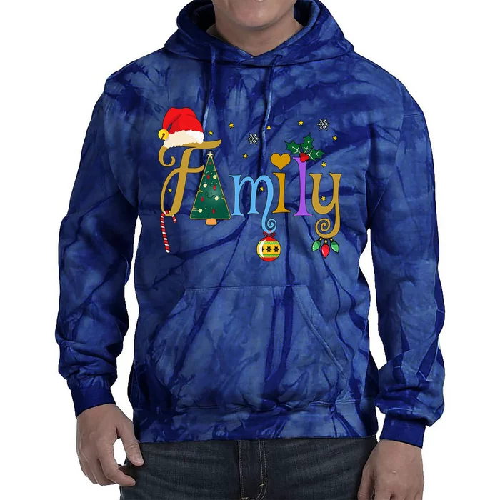 Family Letters Christmas Style Love My Family Christmas Tie Dye Hoodie