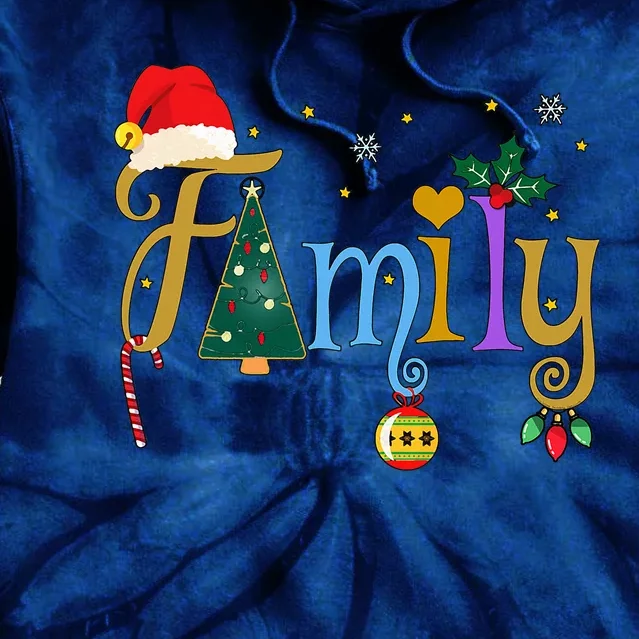 Family Letters Christmas Style Love My Family Christmas Tie Dye Hoodie