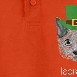 Funny Leprechaun Cat Leprecat St Patricks Day Dry Zone Grid Performance Polo