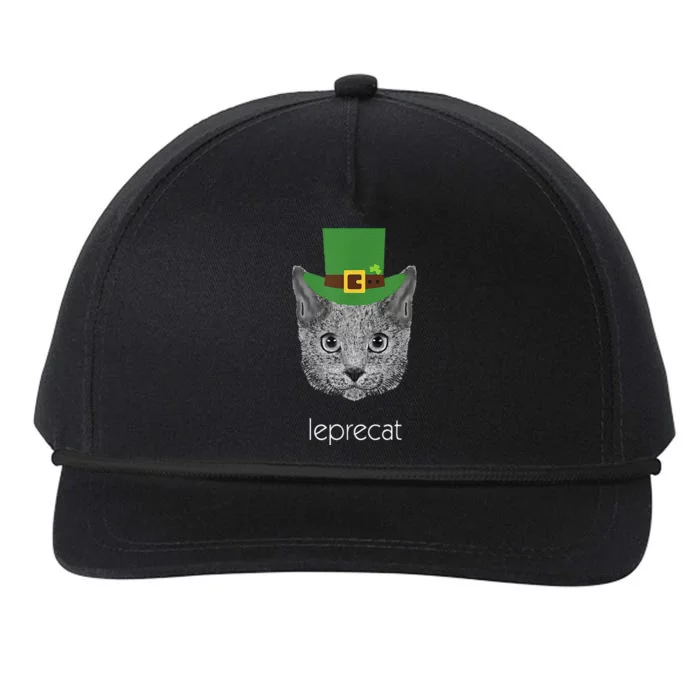 Funny Leprechaun Cat Leprecat St Patricks Day Snapback Five-Panel Rope Hat