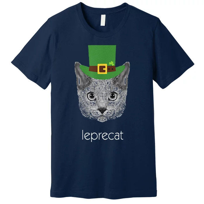 Funny Leprechaun Cat Leprecat St Patricks Day Premium T-Shirt