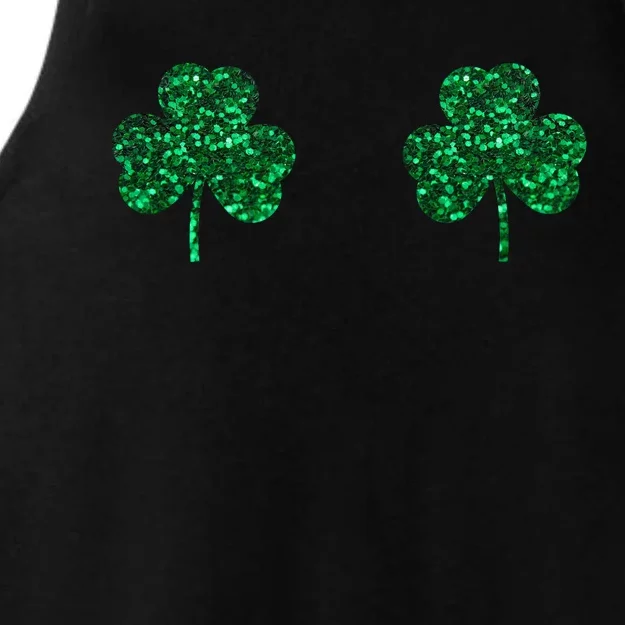 Four Leaf Clover Boobs Lucky St Patricks Day Ladies Tri-Blend Wicking Tank