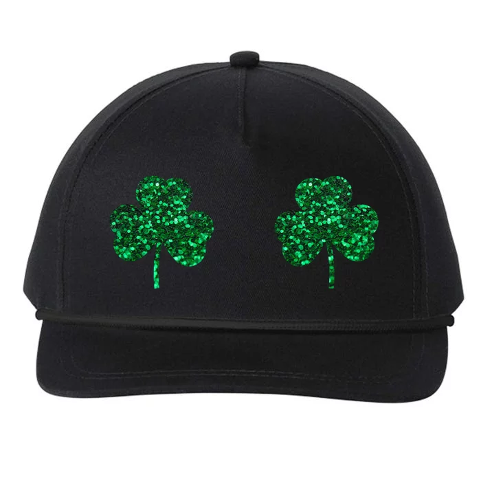 Four Leaf Clover Boobs Lucky St Patricks Day Snapback Five-Panel Rope Hat