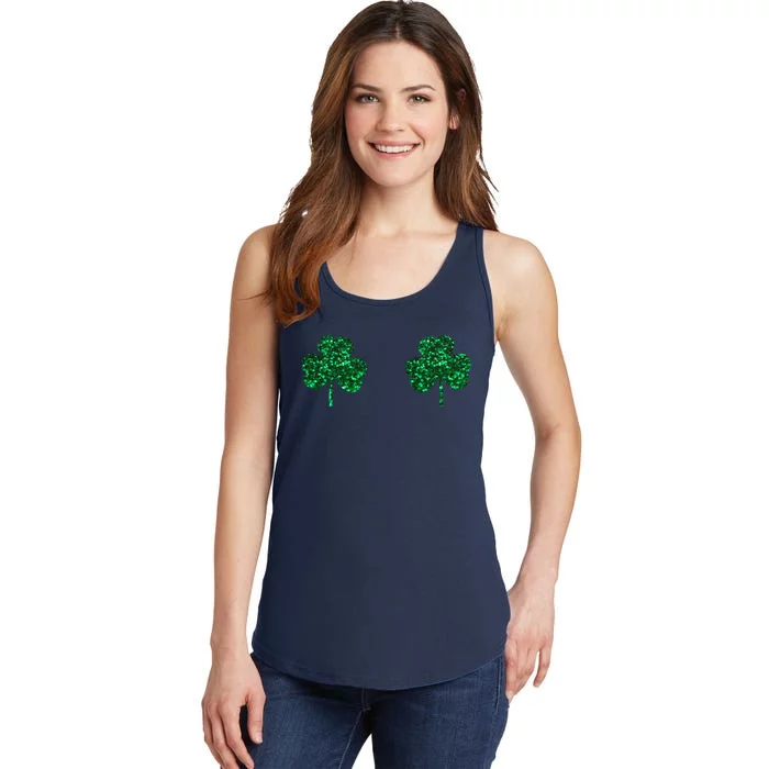 Four Leaf Clover Boobs Lucky St Patricks Day Ladies Essential Tank