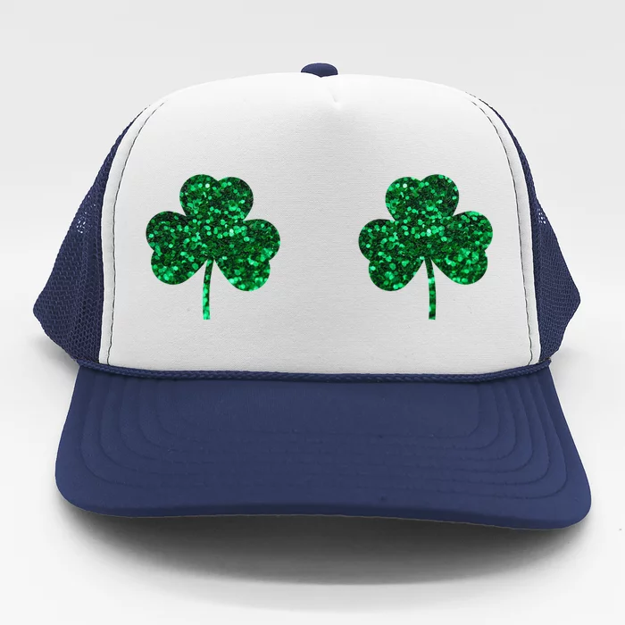 Four Leaf Clover Boobs Lucky St Patricks Day Trucker Hat