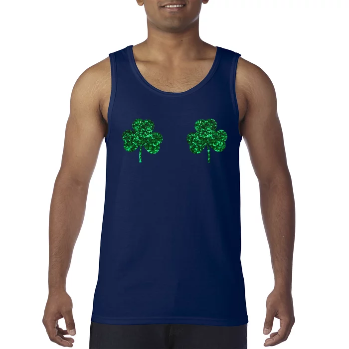 Four Leaf Clover Boobs Lucky St Patricks Day Tank Top