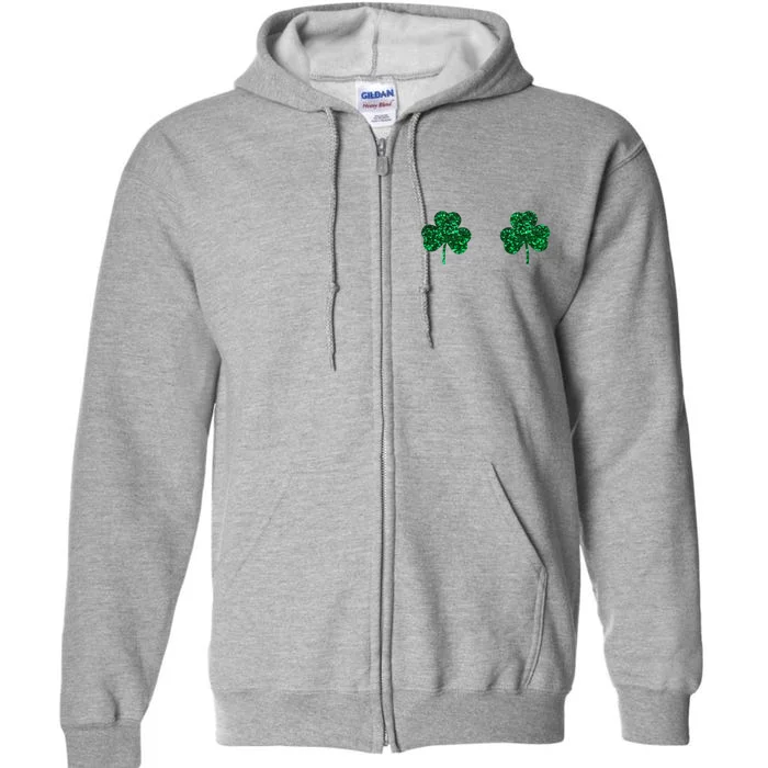 Four Leaf Clover Boobs Lucky St Patricks Day Full Zip Hoodie