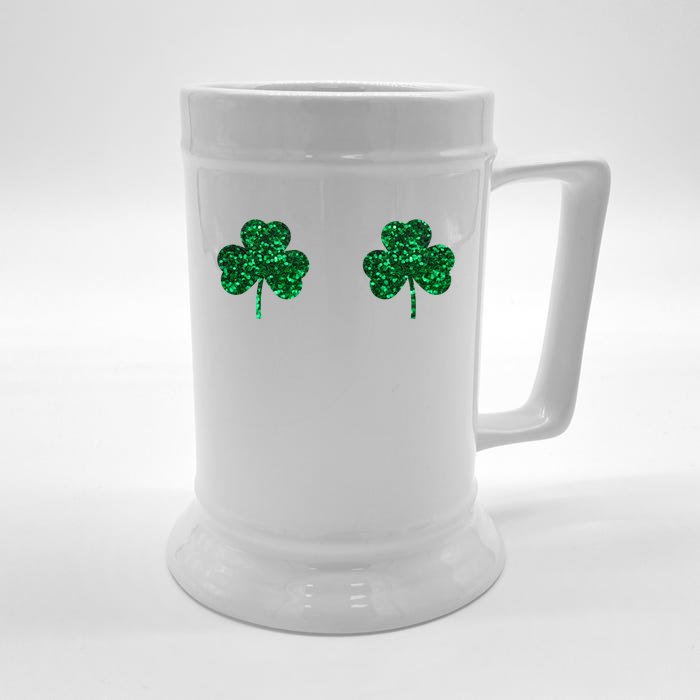 Four Leaf Clover Boobs Lucky St Patricks Day Front & Back Beer Stein