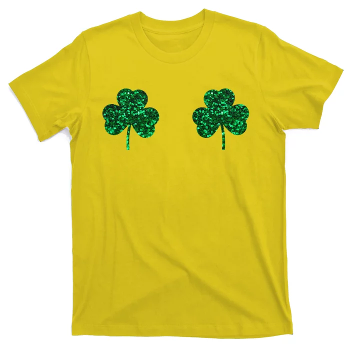 Four Leaf Clover Boobs Lucky St Patricks Day T-Shirt