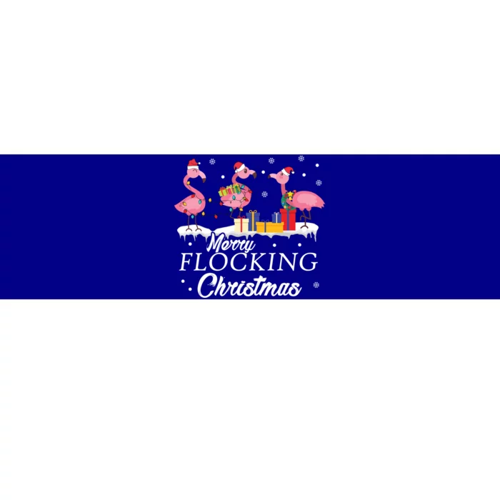 Flamingo Lover Christmas Bird Merry Flocking Christmas Gift Bumper Sticker