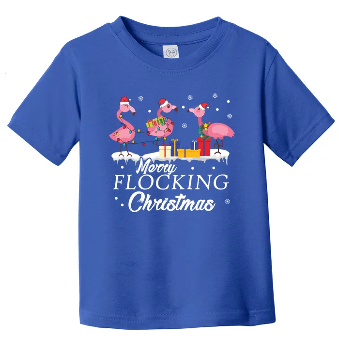 Flamingo Lover Christmas Bird Merry Flocking Christmas Gift Toddler T-Shirt