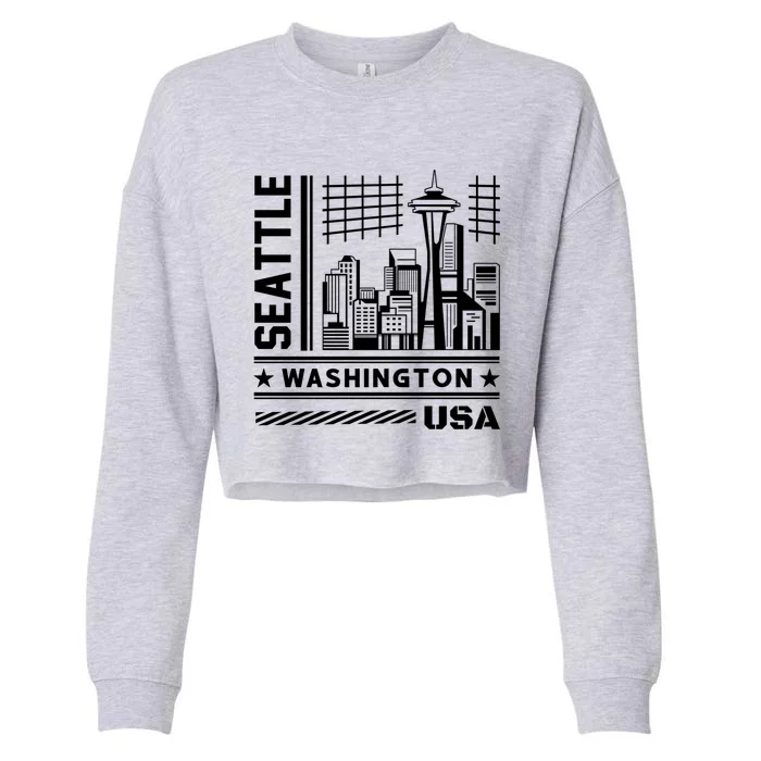 Famous Landmarks Cute Gift Cropped Pullover Crew