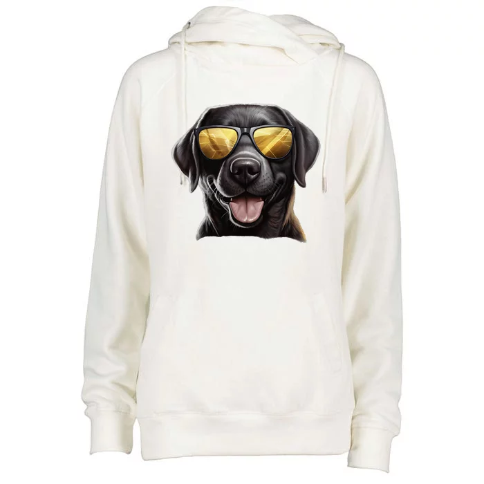 Funny Labrador Colorful Graffiti Dog Lover Womens Funnel Neck Pullover Hood