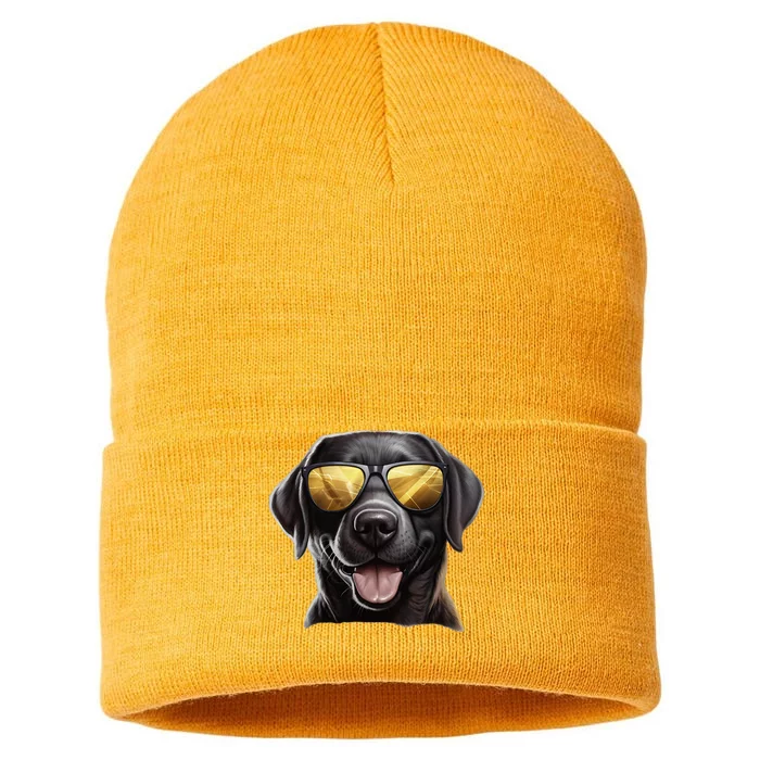 Funny Labrador Colorful Graffiti Dog Lover Sustainable Knit Beanie