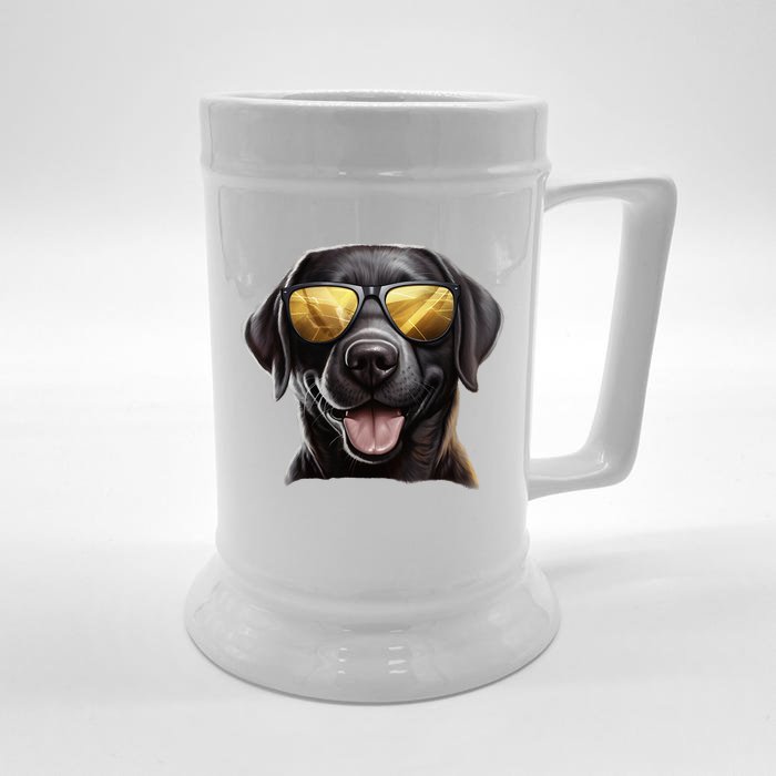 Funny Labrador Colorful Graffiti Dog Lover Front & Back Beer Stein