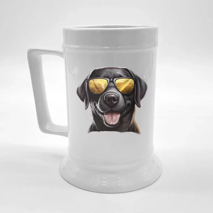 Funny Labrador Colorful Graffiti Dog Lover Front & Back Beer Stein