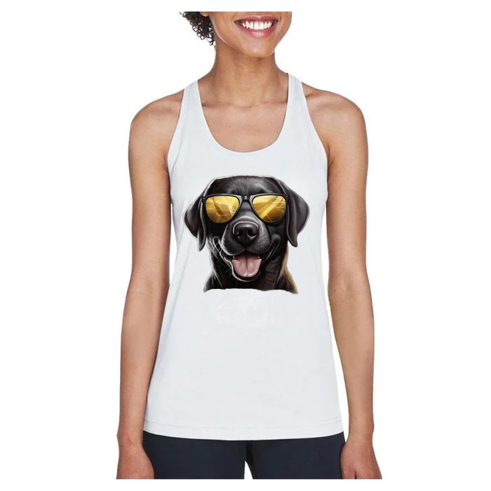 Funny Labrador Colorful Graffiti Dog Lover Women's Racerback Tank