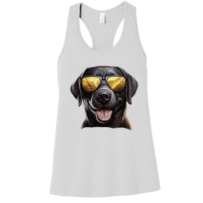 Funny Labrador Colorful Graffiti Dog Lover Women's Racerback Tank