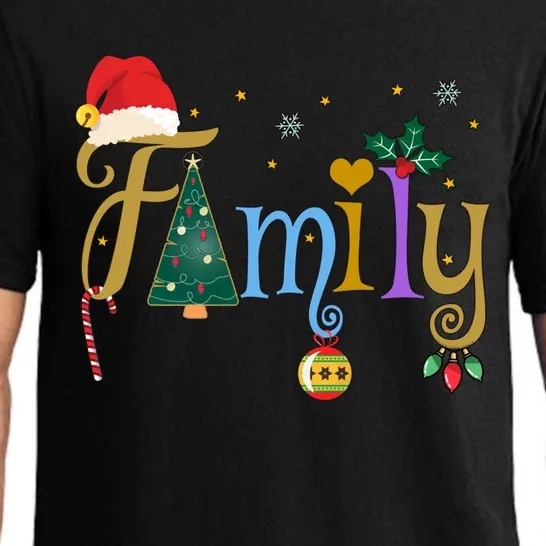 Family Letters Christmas Style Love My Family Christmas Pajama Set