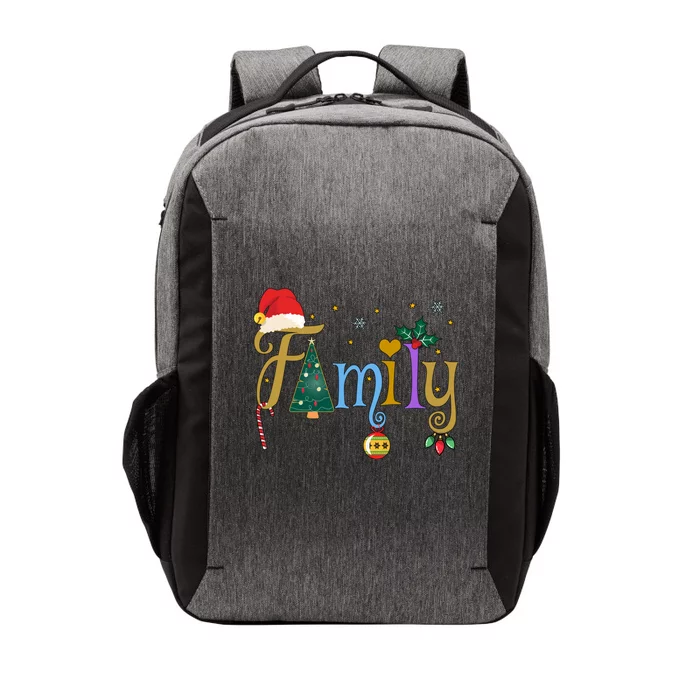 Family Letters Christmas Style Love My Family Christmas Vector Backpack