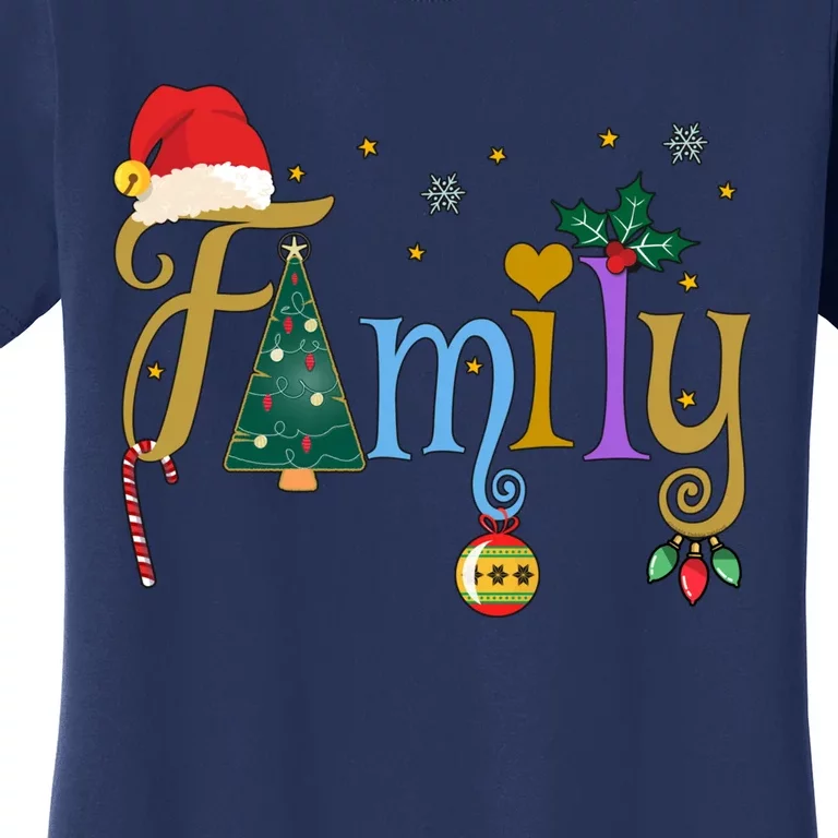 Family Letters Christmas Style Love My Family Christmas Women's T-Shirt