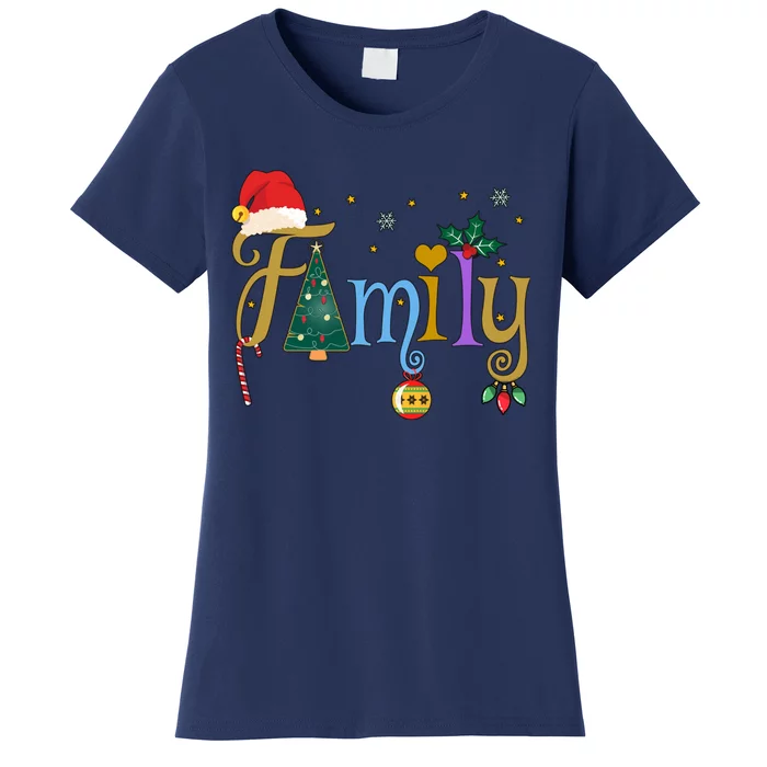 Family Letters Christmas Style Love My Family Christmas Women's T-Shirt