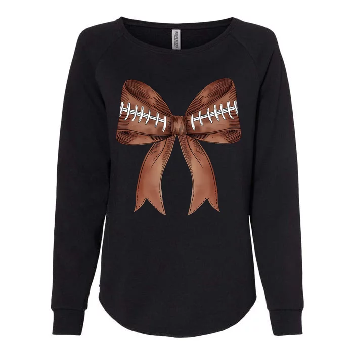 Football Lover Cute Bow Fall Womens California Wash Sweatshirt