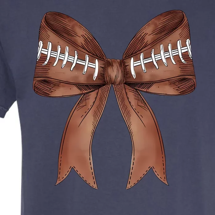 Football Lover Cute Bow Fall Garment-Dyed Heavyweight T-Shirt