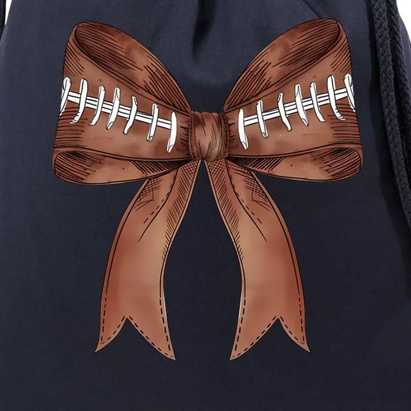 Football Lover Cute Bow Fall Drawstring Bag