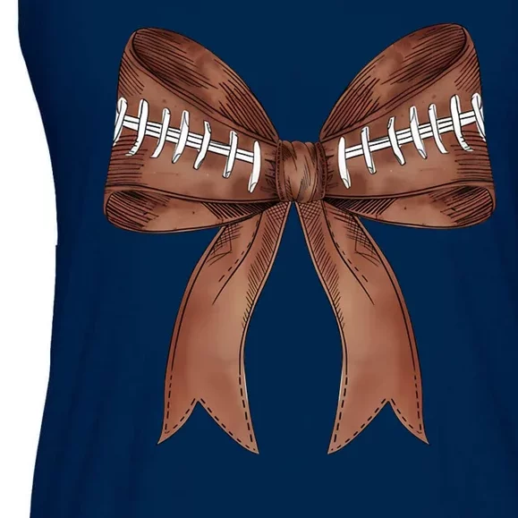 Football Lover Cute Bow Fall Ladies Essential Flowy Tank