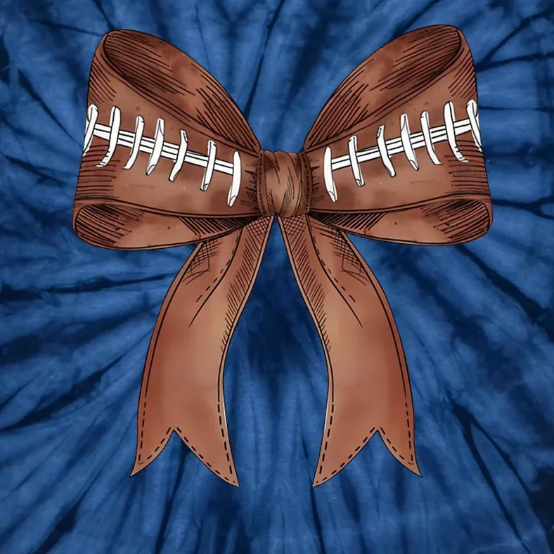 Football Lover Cute Bow Fall Tie-Dye T-Shirt