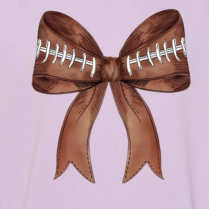 Football Lover Cute Bow Fall Garment-Dyed Sweatshirt