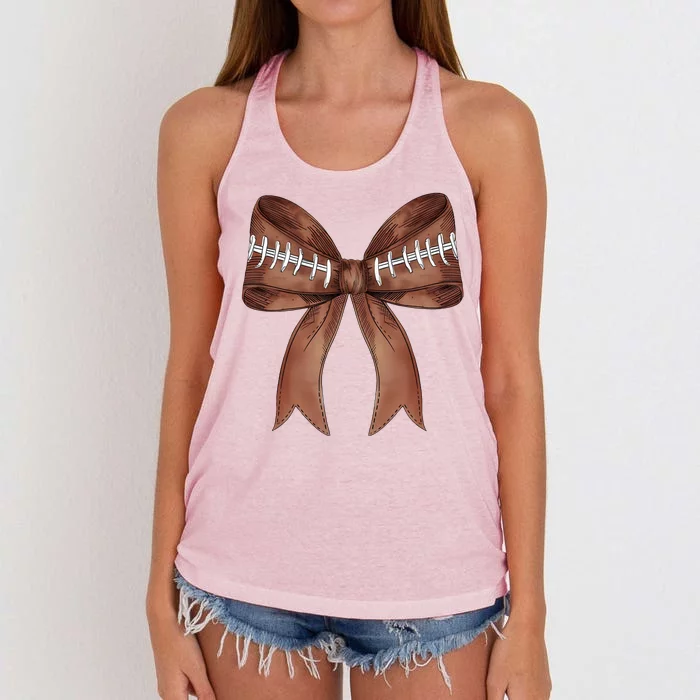 Football Lover Cute Bow Fall Women's Knotted Racerback Tank