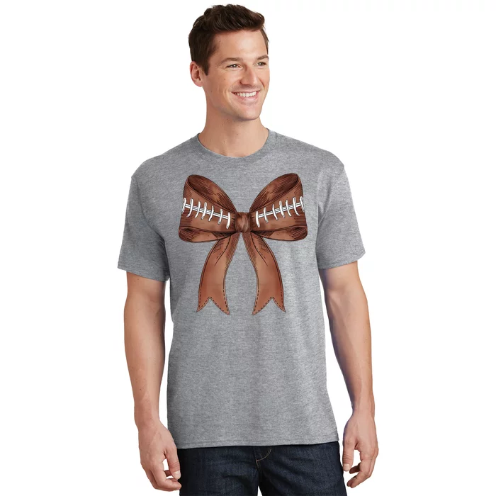 Football Lover Cute Bow Fall T-Shirt