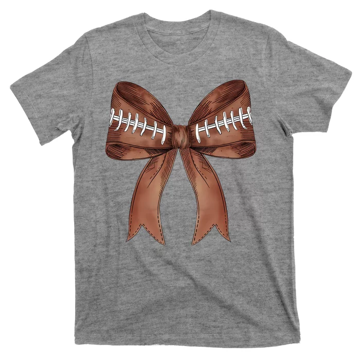 Football Lover Cute Bow Fall T-Shirt