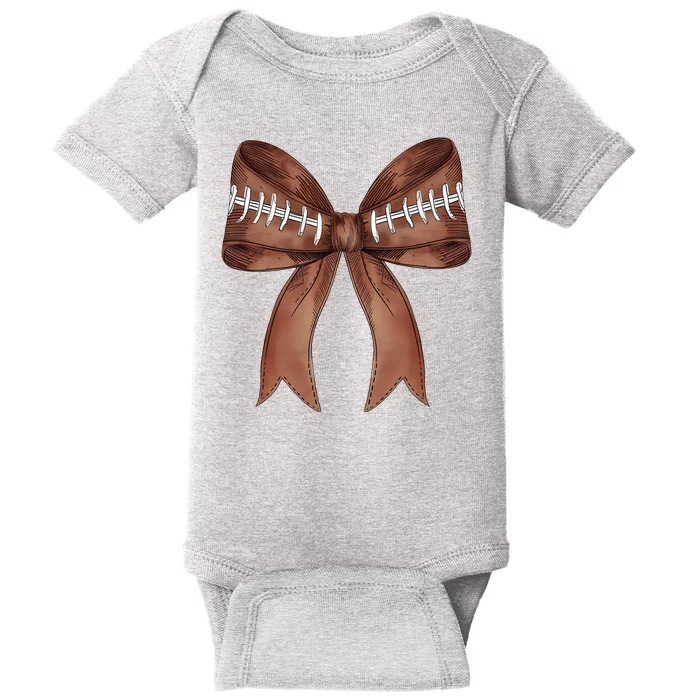 Football Lover Cute Bow Fall Baby Bodysuit