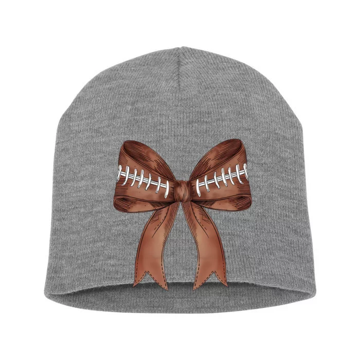 Football Lover Cute Bow Fall Short Acrylic Beanie