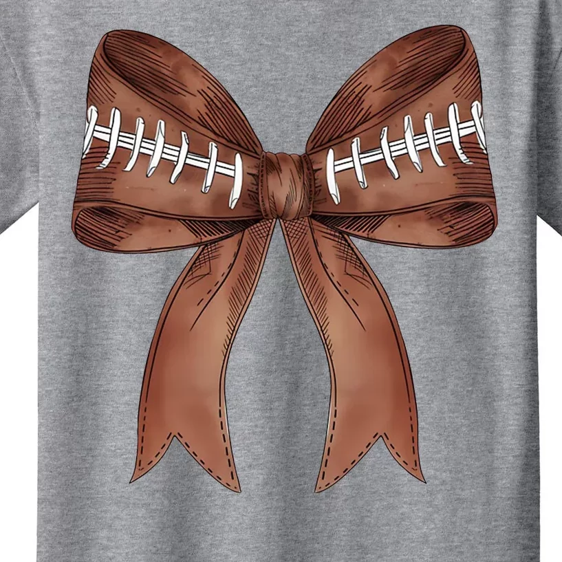 Football Lover Cute Bow Fall Kids T-Shirt