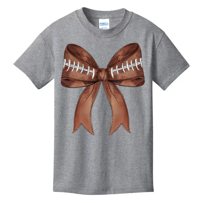 Football Lover Cute Bow Fall Kids T-Shirt