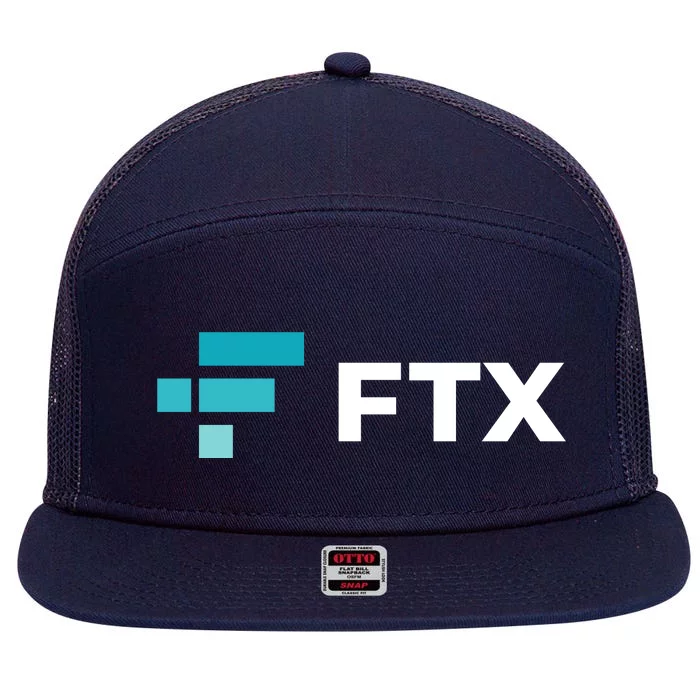 FTX Logo Crypto Cryptocurrency FTT Coin 7 Panel Mesh Trucker Snapback Hat