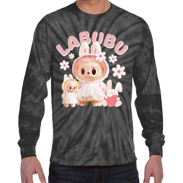 Funny Labubu Cute Labubu The Monsters Pin.K Meme Tie-Dye Long Sleeve Shirt