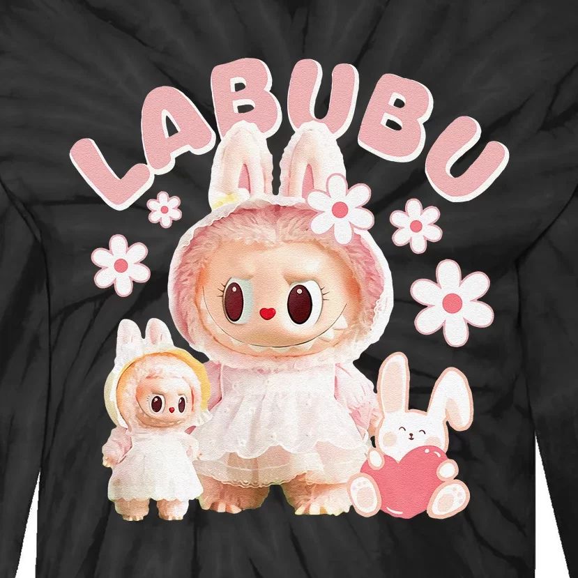 Funny Labubu Cute Labubu The Monsters Pin.K Meme Tie-Dye Long Sleeve Shirt